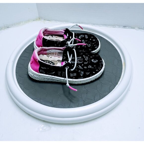 Hey Dude Wendy Toddler Unicorn Shoes Black/Pink K8 EU 25 Lightweight Casual Canv - Picture 3 of 7